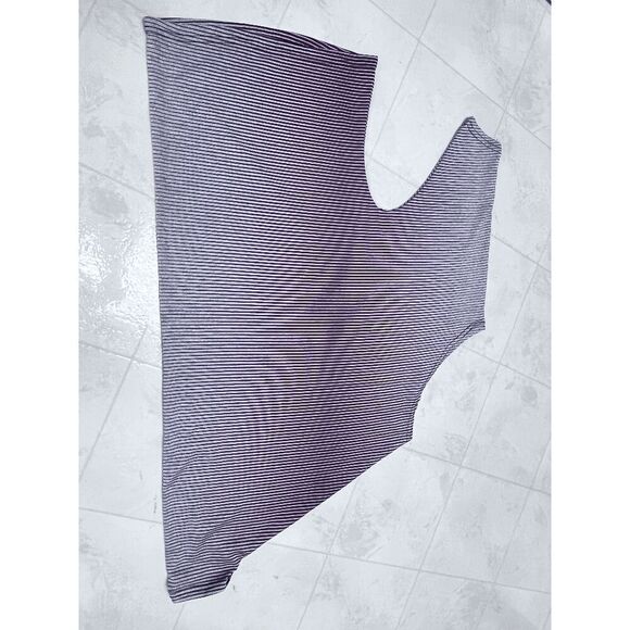 Swordfish Womens Tunic Asymmetrical Summer Top Brown Gray Stripe - Picture 5 of 15